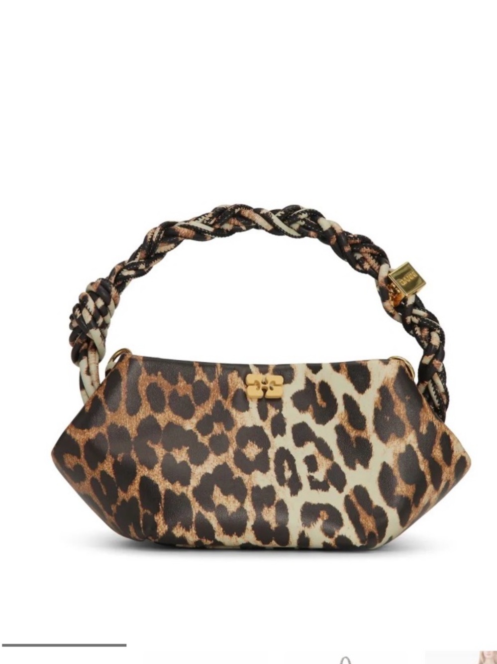 Ganni Leopard Mini Top-Handle Bag